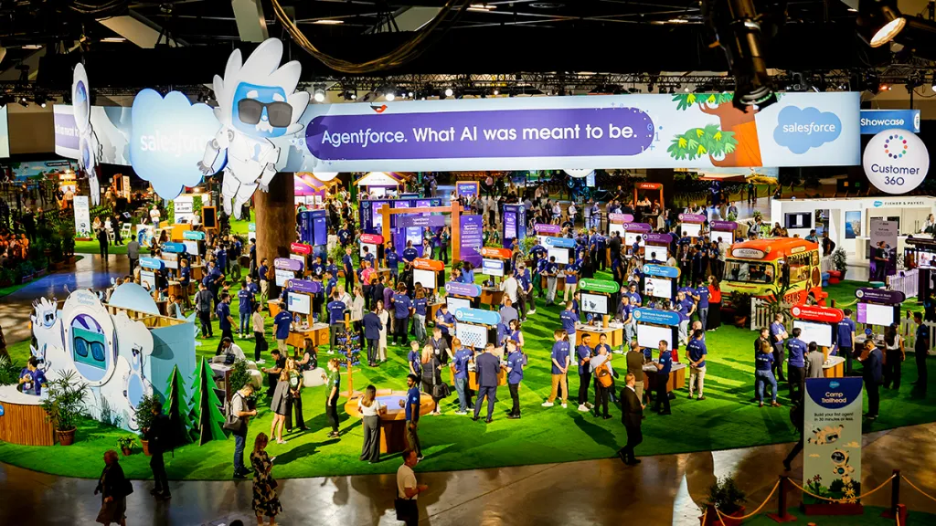 Image of a bustling conference campground